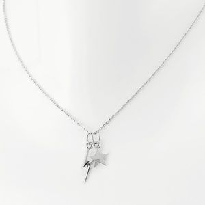 Lightning Bolt Necklace With Star Charm